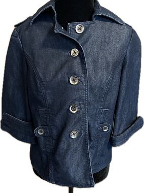 White House Black Market Dark Indigo Denim Blazer Jacket